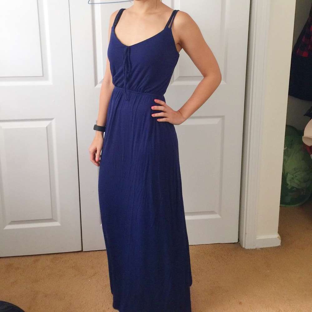 Navy blue maxi dress casual - Picture 2 of 6